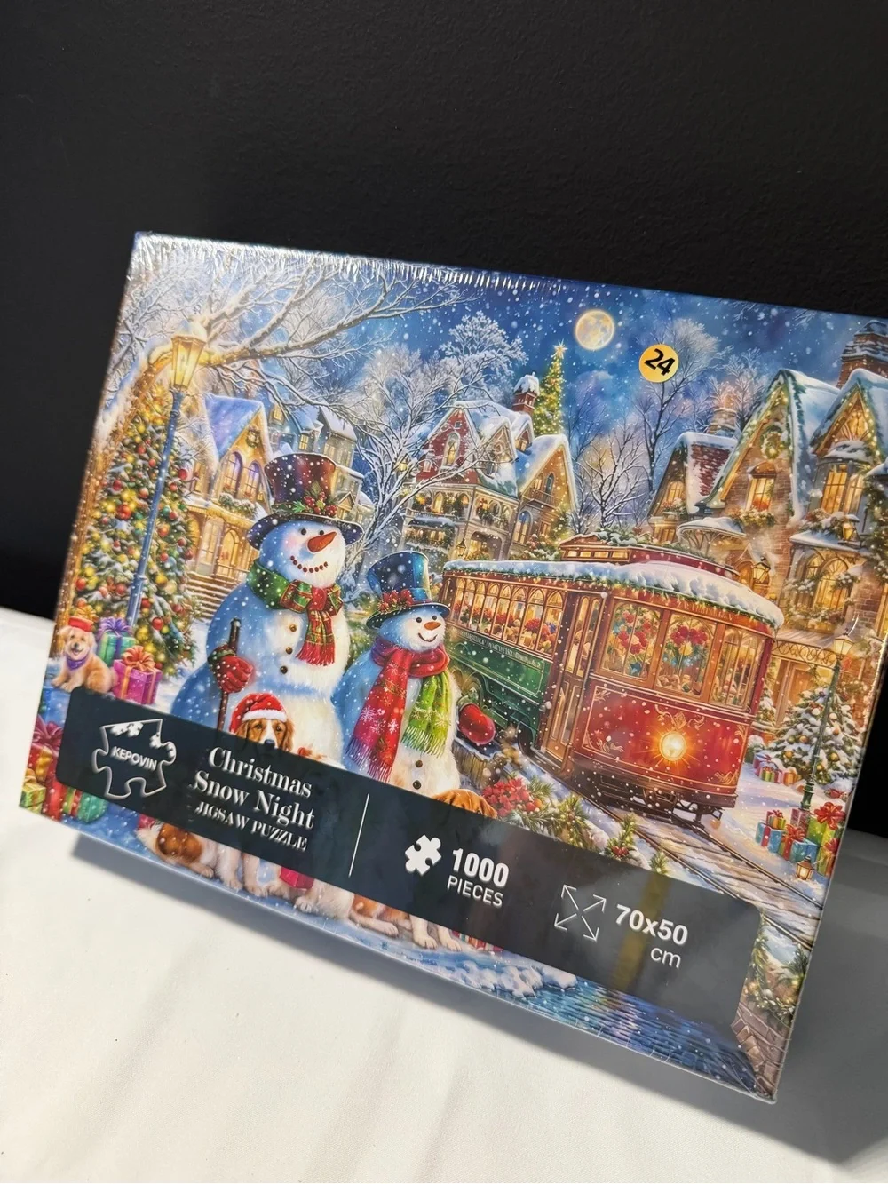 Christmas Snow Night 1000-Piece Jigsaw Puzzle - Festive Winter Scene. NWT